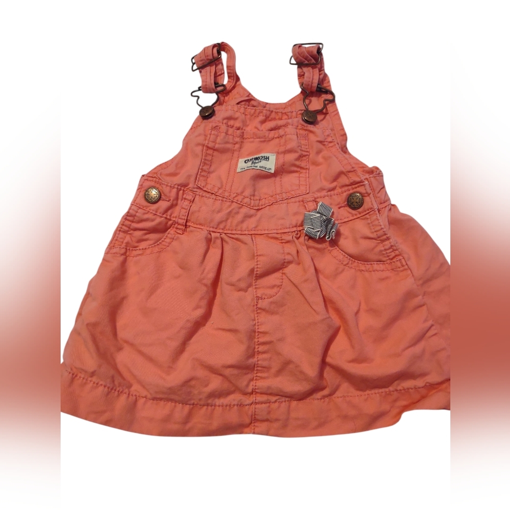 Oshkosh Vestbak Overall Dress Baby Girls Sz 12 Months Jumper/Dress Pink Casual